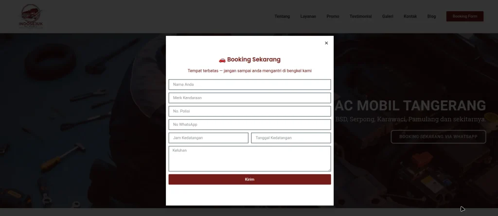 Bengkel AC Mobil Terdekat dengan Sistem Booking Online