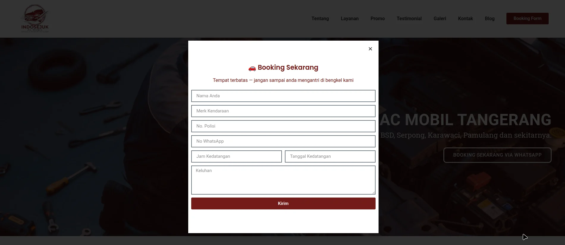 Bengkel AC Mobil Terdekat dengan Sistem Booking Online