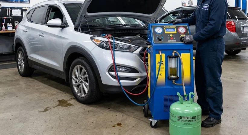 Jasa Flushing AC Mobil dengan Mesin Khusus di Bengkel AC Mobil Tangerang